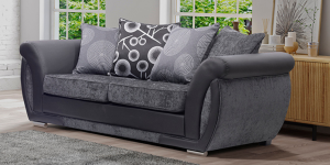 Cambridge 3 Seater Sofa Black Grey