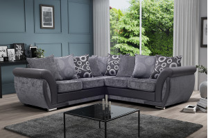 Cambridge Large Corner Sofa Black Grey