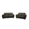 Capri 3+2 Seater Black Leather Sofa 