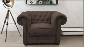 Chesterfield Brown Club Chair 