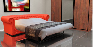 Chesterfield Sofa Bed 2 Seater Red