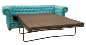 Chesterfield 2 Seater Sofa Bed Ocean Blue