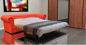 Chesterfield 2 Seater Red Sofa Bed