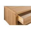Curve Oak Natural Lacquered Coffee Table with Large Drawer
