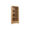 Curve Oak Natural Lacquered Tall Bookcase with Drawer