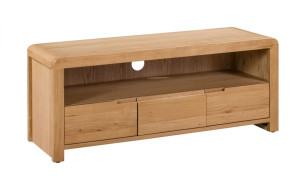 Curve Oak Natural Lacquered TV Unit