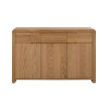 Curve Oak Natural Lacquered 3 Door 3 Drawer Sideboard