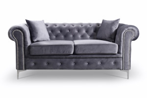Enchanted Grey Plush 2 Seater Sofa