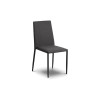 Enzo Chrome & Glass Compact Dining Table + 4 Jazz Slate Grey Chairs Set