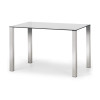 Enzo Chrome & Glass Compact Dining Table + 4 Jazz Slate Grey Chairs Set