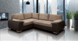 Madrid 1CR2 Left Corner Sofa Bed Brown