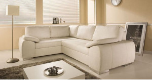 Madrid 1CR2 Left Corner Sofa Bed Cream PU