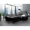 Madrid 2CR1 Right Corner Sofa Bed Black and Silver