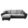 Monza Left Corner Sofa Bed Black and Grey