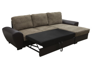 Monza Right Corner Sofa Bed Brown
