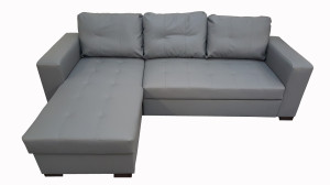 Monza II Left Corner Sofa Bed Grey PU