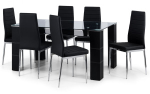 Greenwich Glass Dining Table + 6 Chairs Set