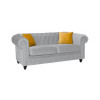 Newport 2 Seater Sofa Silver Plush