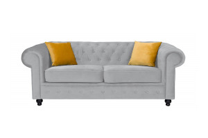 Newport 2 Seater Sofa Silver Plush
