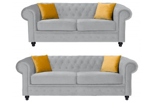Newport 3+2 Seater Sofa Silver Plush