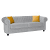 Newport 3 Seater Sofa Silver Plush