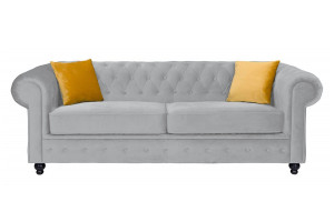 Newport 3 Seater Sofa Silver Plush
