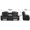 Lazy-B 3 Seater Recliner Black
