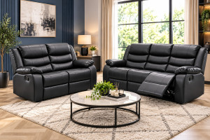 Lazy-B 3+2 Seater Recliner Black
