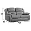 Lazy-B 2 Seater Recliner Grey