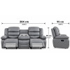 Lazy-B 3 Seater Recliner Grey