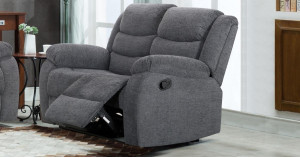 Lazy-B Fabric 2 Seater Recliner Grey