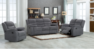Lazy-B Fabric 3+2 Seater Recliner Grey