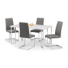 Manhattan White High Gloss Dining Table + 4 Roma Chairs Set