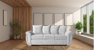 Neveda 3 Seater Sofa Silver