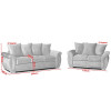 Neveda 3+2 Seater Sofa Silver