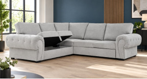 Knightbridge Corner Sofa Bed Silver