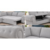 Knightbridge Corner Sofa Bed Silver