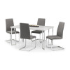 Positano White Marble Dining Table + 4 Chairs Set
