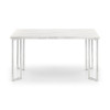 Positano White Marble Dining Table + 4 Chairs Set