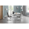 Positano White Marble Dining Table + 4 Chairs Set