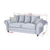 Amalfi 3 Seater Sofa Silver Grey