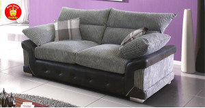 Talbot 3 Seater Sofa  Black-Grey