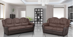 Arizona Fabric 3+2 Seater Sofa Brown and Brown