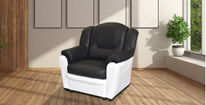 Arizona Armchair Black and White PU