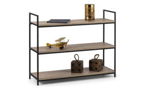 Tribeca Low Bookcase - Black / Sonoma Oak