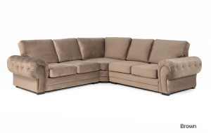 Windsor Large Corner Sofa Brown Plush