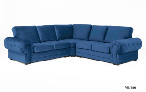 Windsor Large Corner Sofa Marine Blue Plush