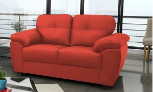 Capri 2 Seater Red Leather Sofa 
