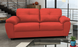 Capri 3 Seater Red Leather Sofa 