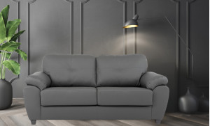 Capri 3 Seater Grey Leather Sofa 